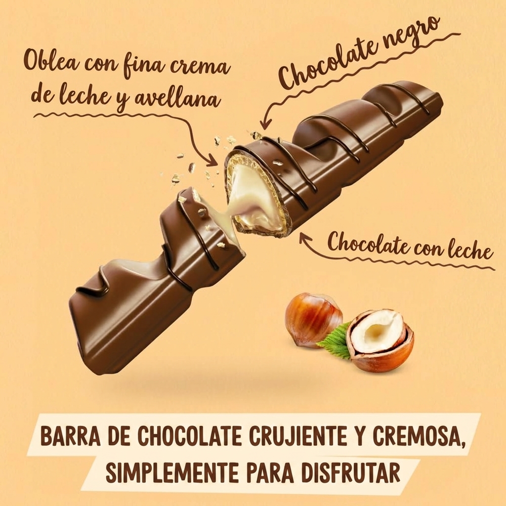 Kinder Bueno Chocolate con leche y crema de avellanas 30*43g,Kinder Bueno White ,Caja de 30 unidades,Barritas de Chocolate - Image 3