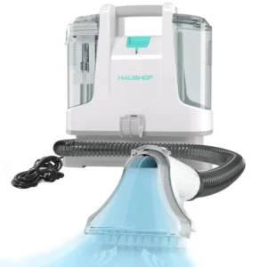 HAUSHOF StainZapper Shampoo-Entstauber, Teppichreiniger 400W, Polsterreiniger mit Doppelbehältern 1,1L+0,5L, Schlauch 1,2m, 85dB, 2 Düsen für Auto/Kissen/Vorhänge/Tiere, Zubehör inklusive